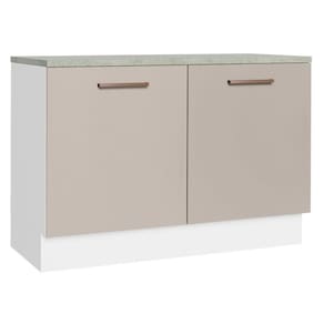 Balcão De Pia Cozinha 2 Portas (com Tampo) Branco/crema Agata Madesa Branco/crema