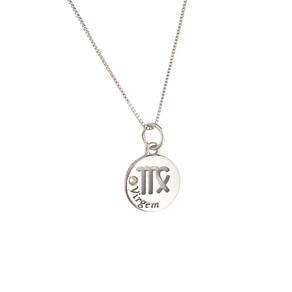 Colar Signos Corrente 55/60-Banhado Platina - Virgem