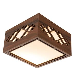 Luminária Decorativa Madeira Plafon Pipa 30Cm