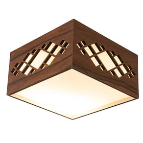 Luminária Decorativa Madeira Plafon Pipa Lite 20Cm