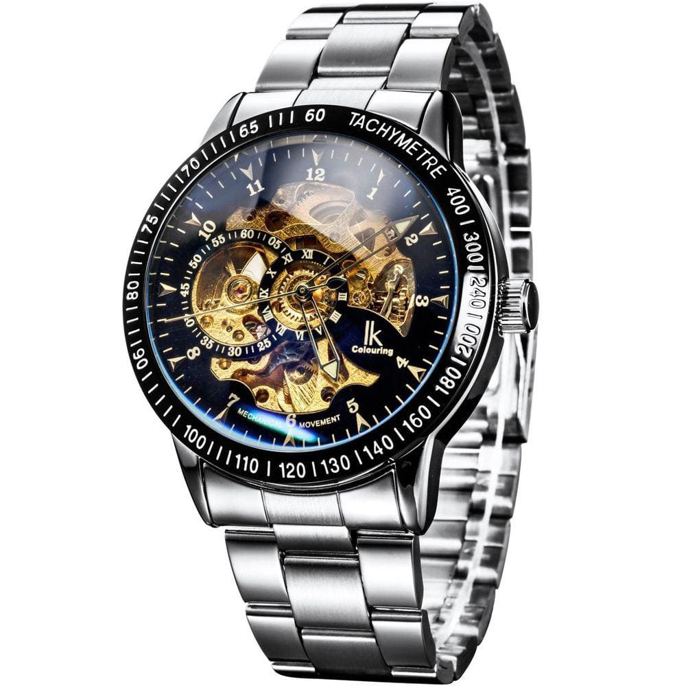 Relógio de bolso Alienwork Steampunk Skeleton Photochromic Glass