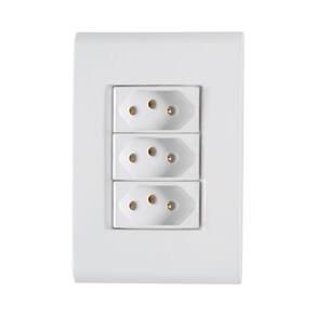 Conjunto 4x2 Com 3 Tomadas 2p+t 20 A 250 V Tramontina Liz Branco Tramontina