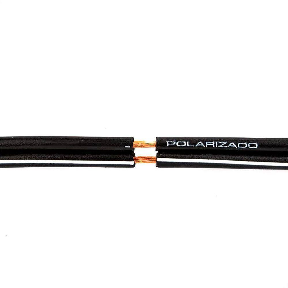 Cabo Polarizado Externo Para Áudio 2X0.20 - Preto 4 Metros