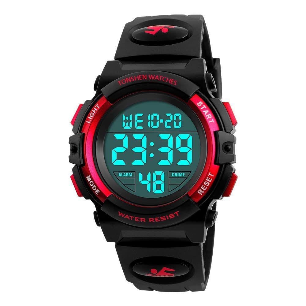 Relógio esportivo TONSHEN LED Digital 50m com alarme impermeável para homens