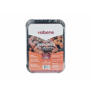 Assadeira Retangular 1500Ml Com Tampa Cart 12Un Vabene