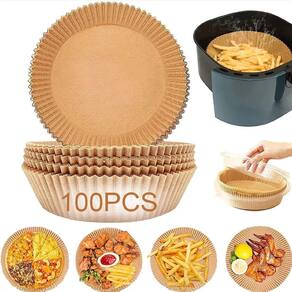 Formas Papel p/ Air Fryer 16cm - Antiaderente 100 unid