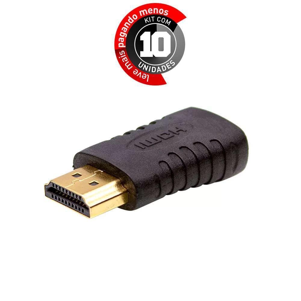 Kit 10 Adaptador Hdmi Para Mini Hdmi