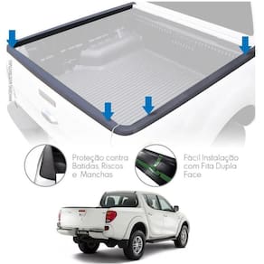 Protetor Borda Curva Lateral + Tampa L200 Triton Hpe Preto