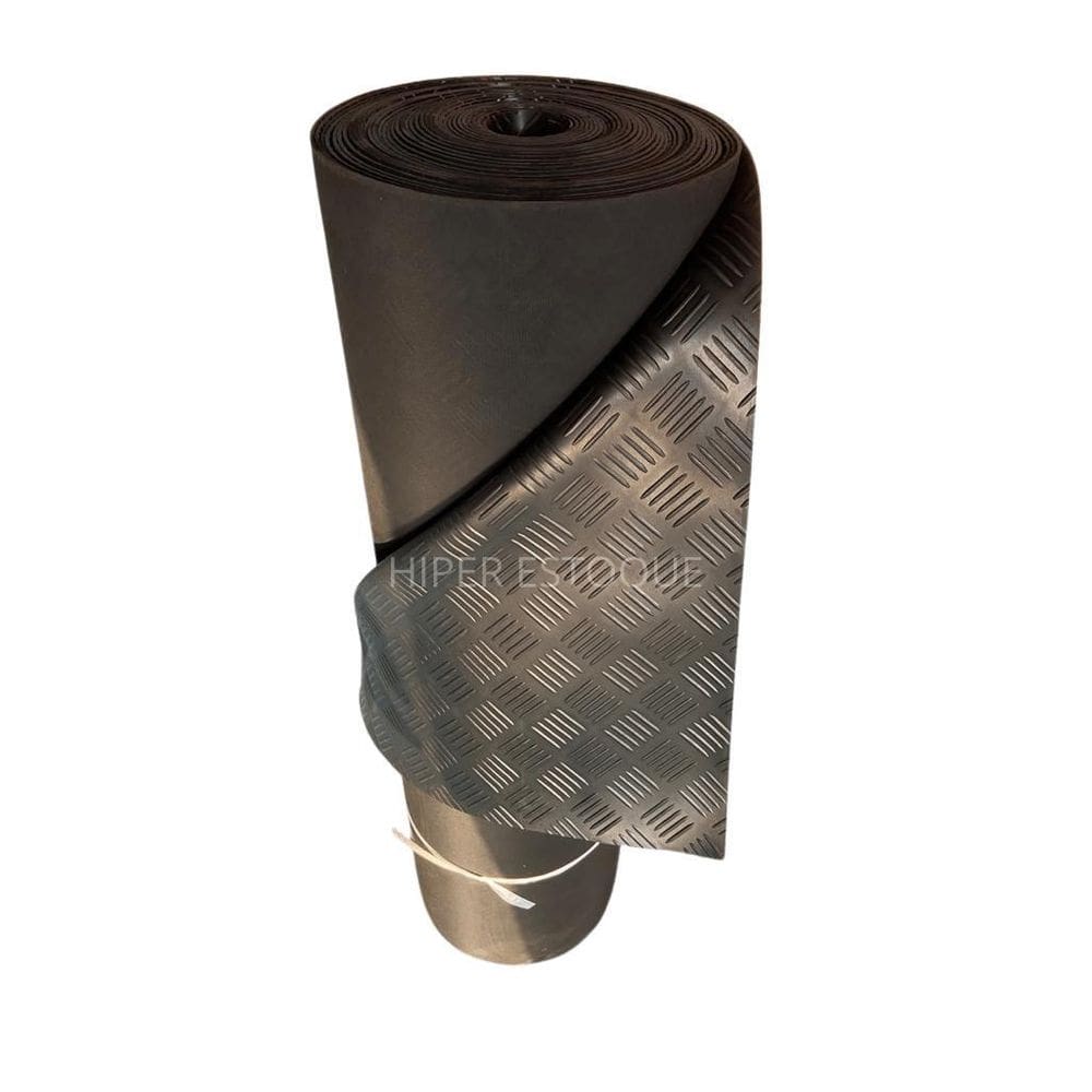 Tapete Borracha Antiderrapante Xadrez 3mm 1,0m x 4m Elite