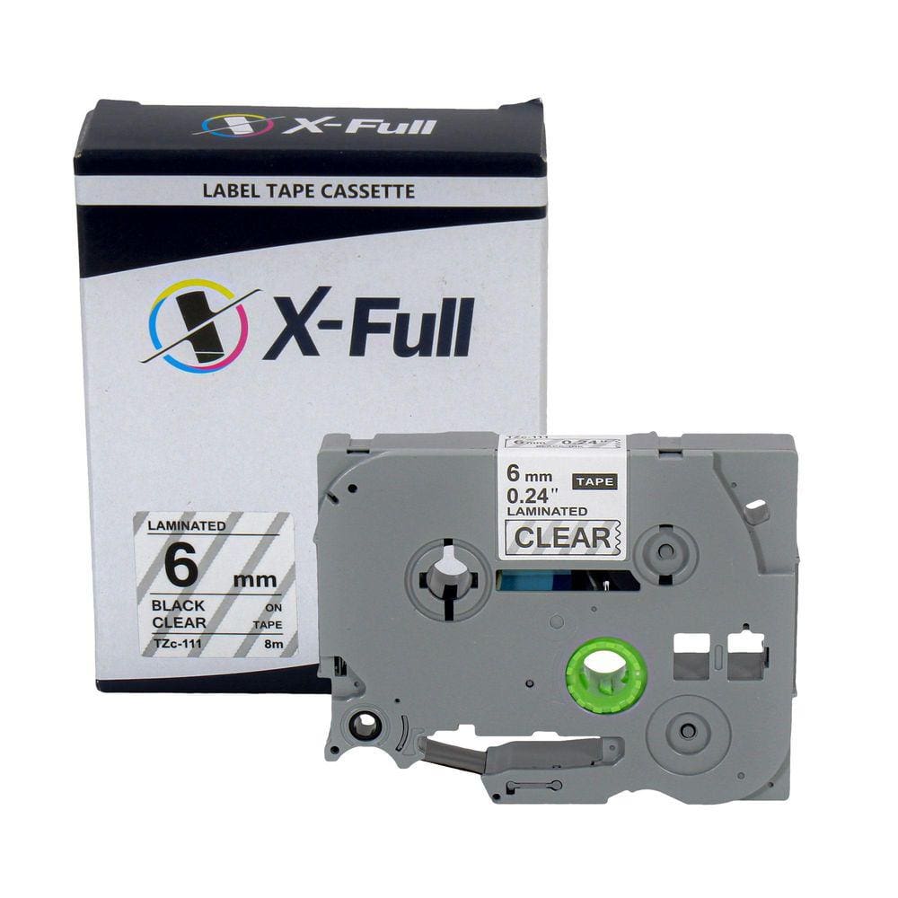 Fita Compatível Brother Tze 111 Incolor Letra Preta 6Mm