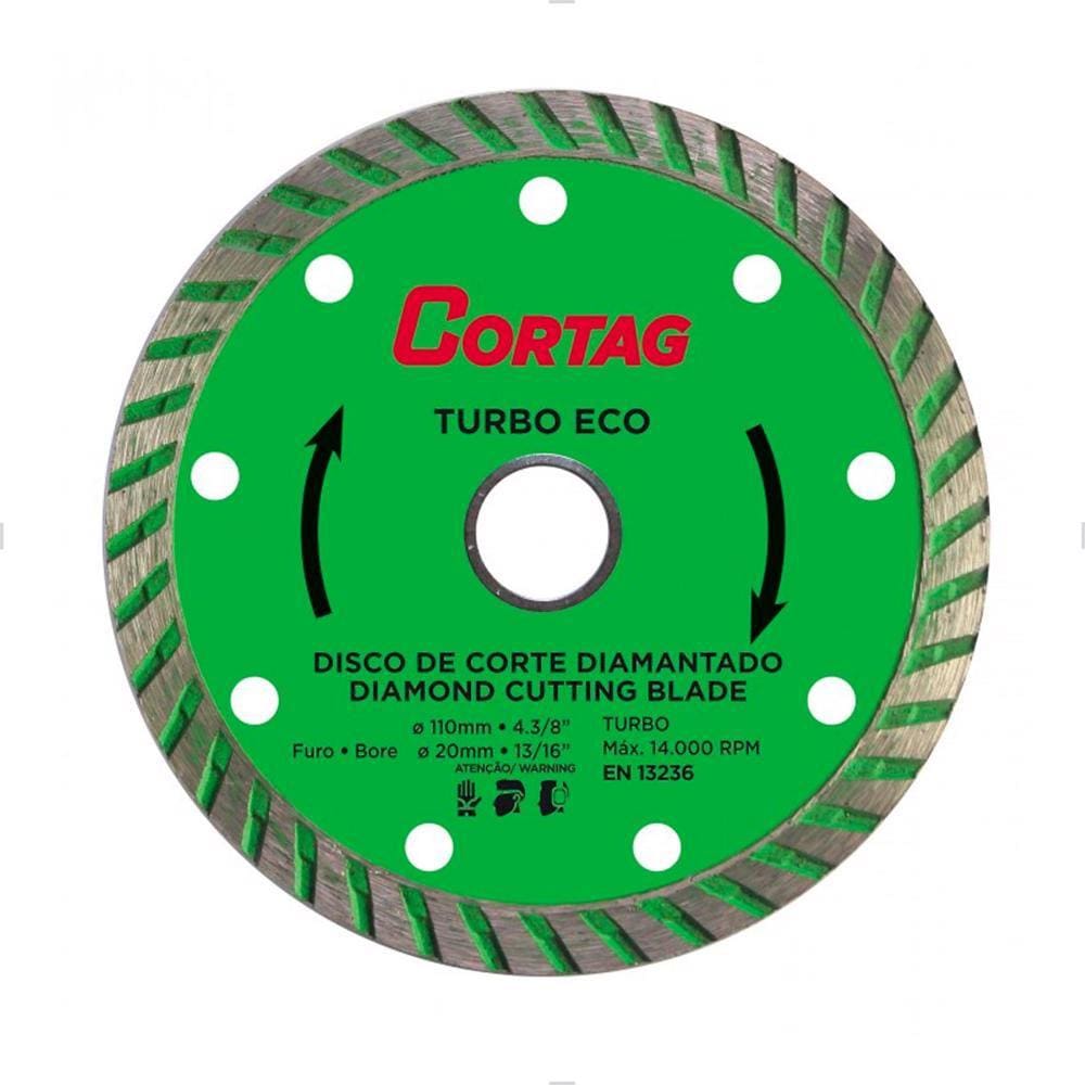 Disco de Corte Diamantado Turbo Eco 110mm Verde 60598 Cortag