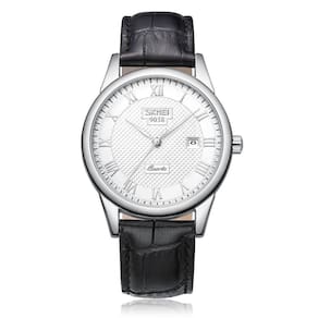 Relógio masculino Uwork, analógico, quartzo, impermeável, couro preto