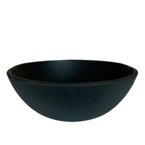 Cuba De Vidro Redonda 35Cm Preto Fosco