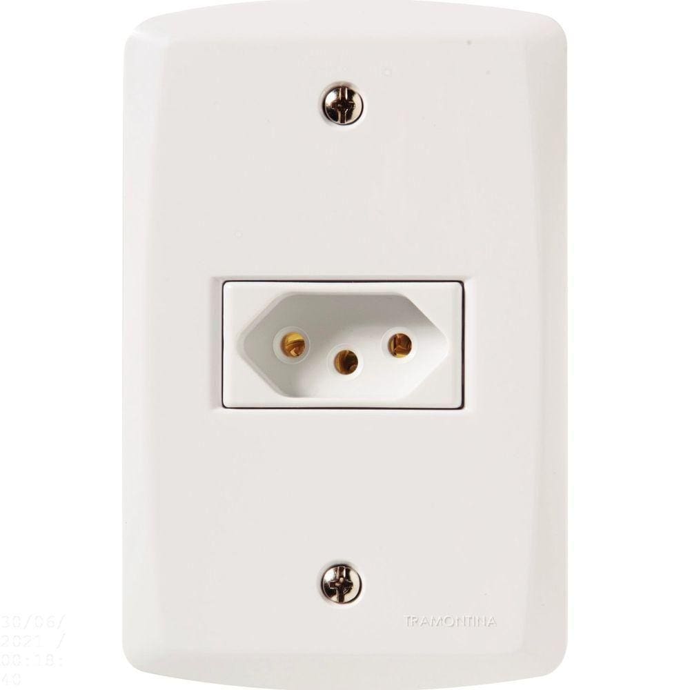 Conjunto 4x2 Com 1 Tomada 2p+t 10 A 250 V Tramontina Lux2 Branco Tramontina