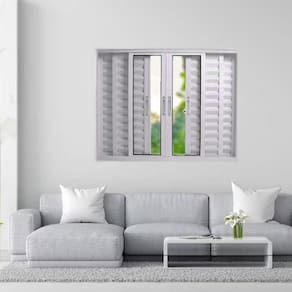 Janela Veneziana de Alumínio 6 Folhas 100 x 120cm Linha 25 Esquadrias Bergame Branco