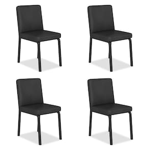 Kit 4 Cadeiras Industrial Pequim Preto/corino Preto - Móveis Arapongas