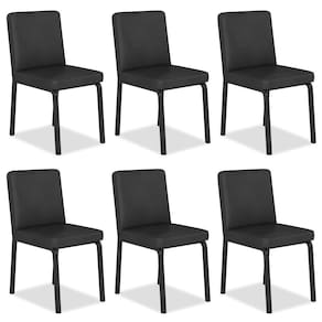Kit 6 Cadeiras Industrial Pequim Preto/corino Preto - Móveis Arapongas