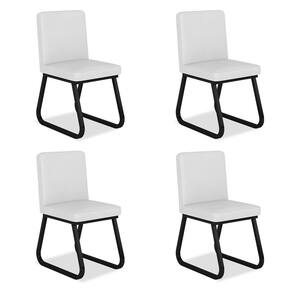 Kit 4 Cadeiras Industrial Toronto Preto/corino Branco - M. Arapongas