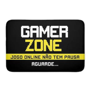 Tapete Porta Entrada Emborrachada Gamer Zone Antiderrapante