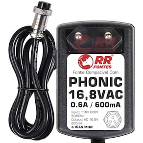 Fonte Ac 16,8V Mixer Phonic Mu802 Mu1002 Mm1002 Mm1202 Helix