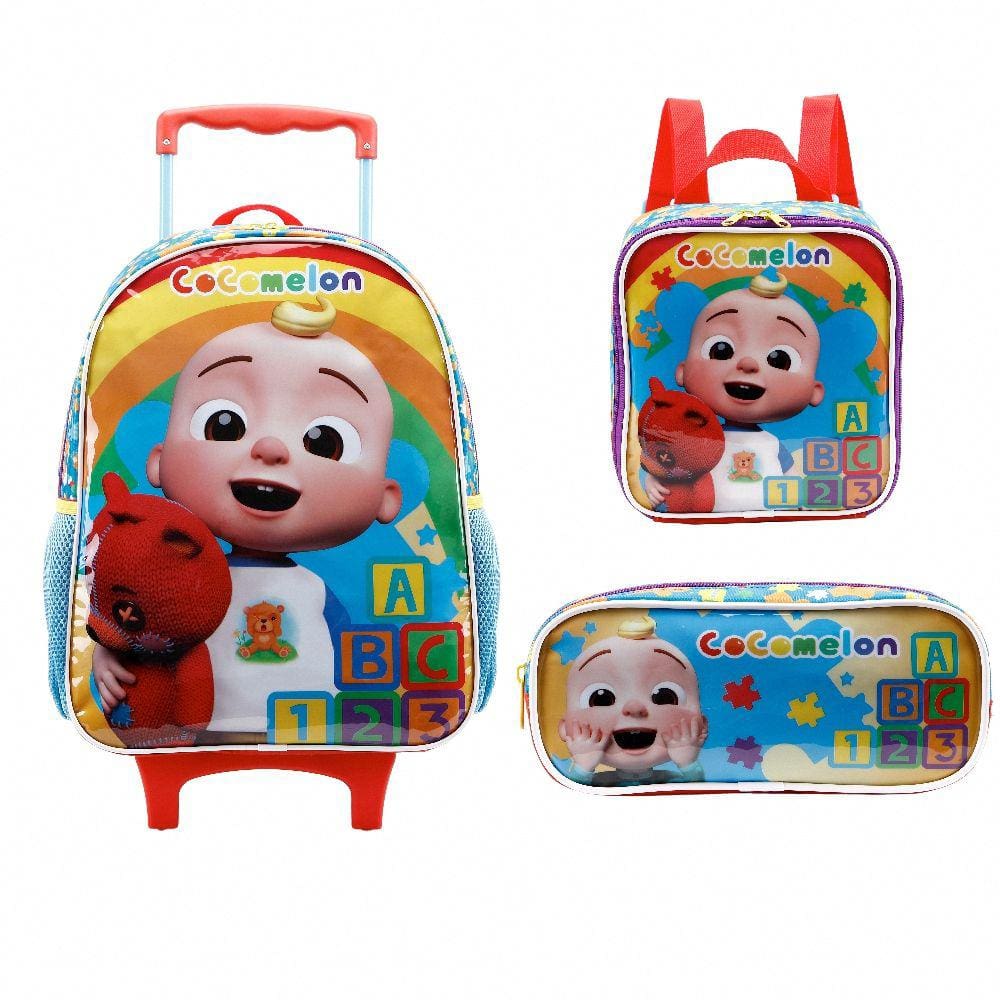 Kit Mochilete Estojo e Lancheira Cocomelon X Ref:11900, 11905 e 11904 Xeryu`s