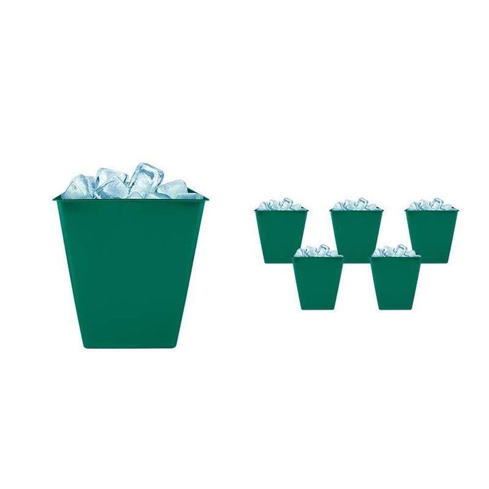 Kit 6 Balde Gelo Verde 2,6L Plástico Premium