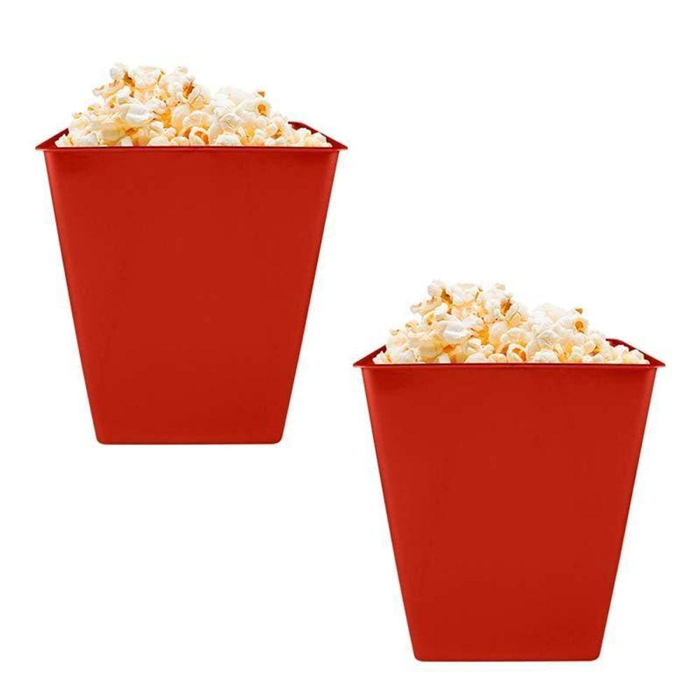Kit 2 Pipoqueira Retrô Vermelho 2,6L Plástico Premium