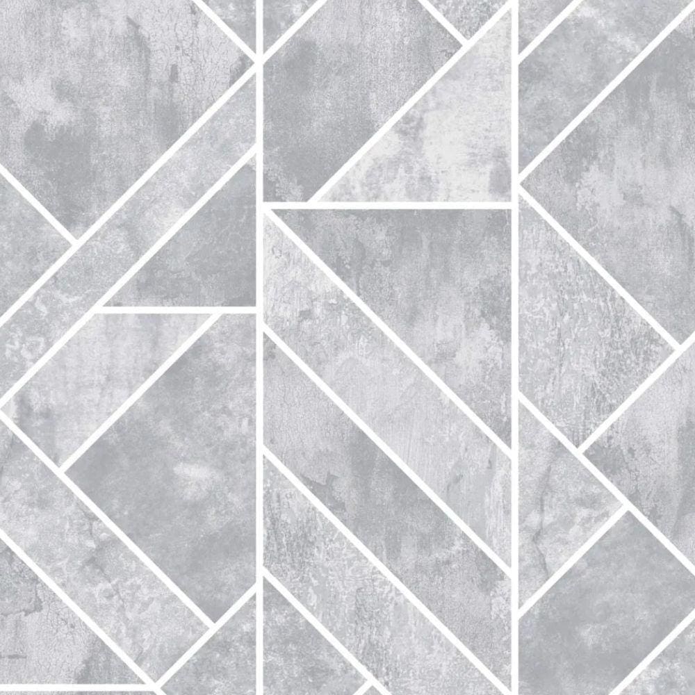 Papel de Parede Geométrico Bege e Prata - Col1002