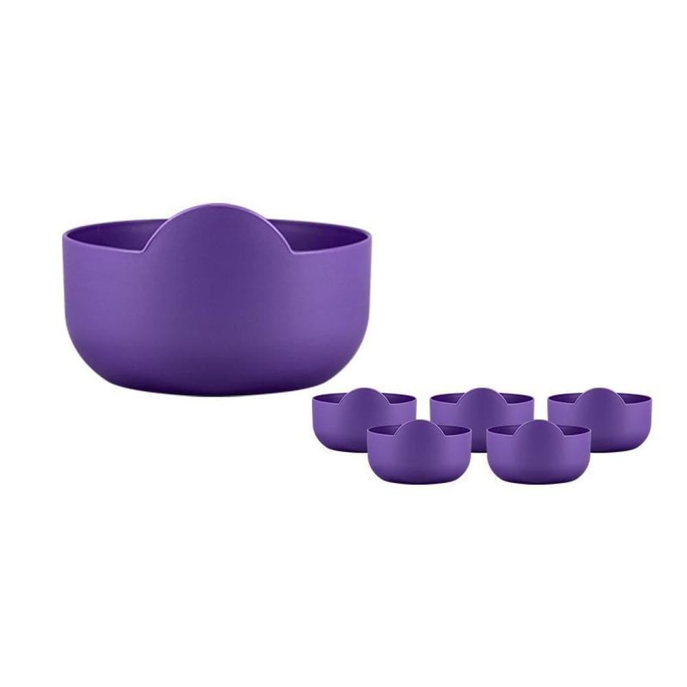 Kit 6 Super Bowl Lilás 475Ml Plástico Premium