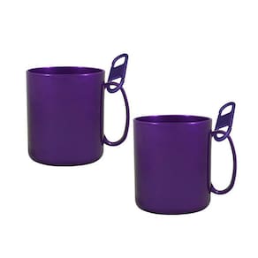 Kit 2 Caneca Redonda Clipe Lilás 400Ml Plástico Fg