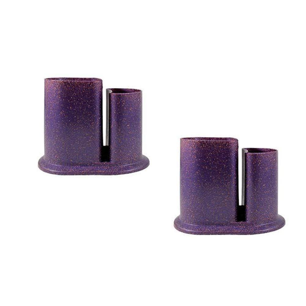 Kit 2 Porta Lápis Duo Fibra Madeira Lilás