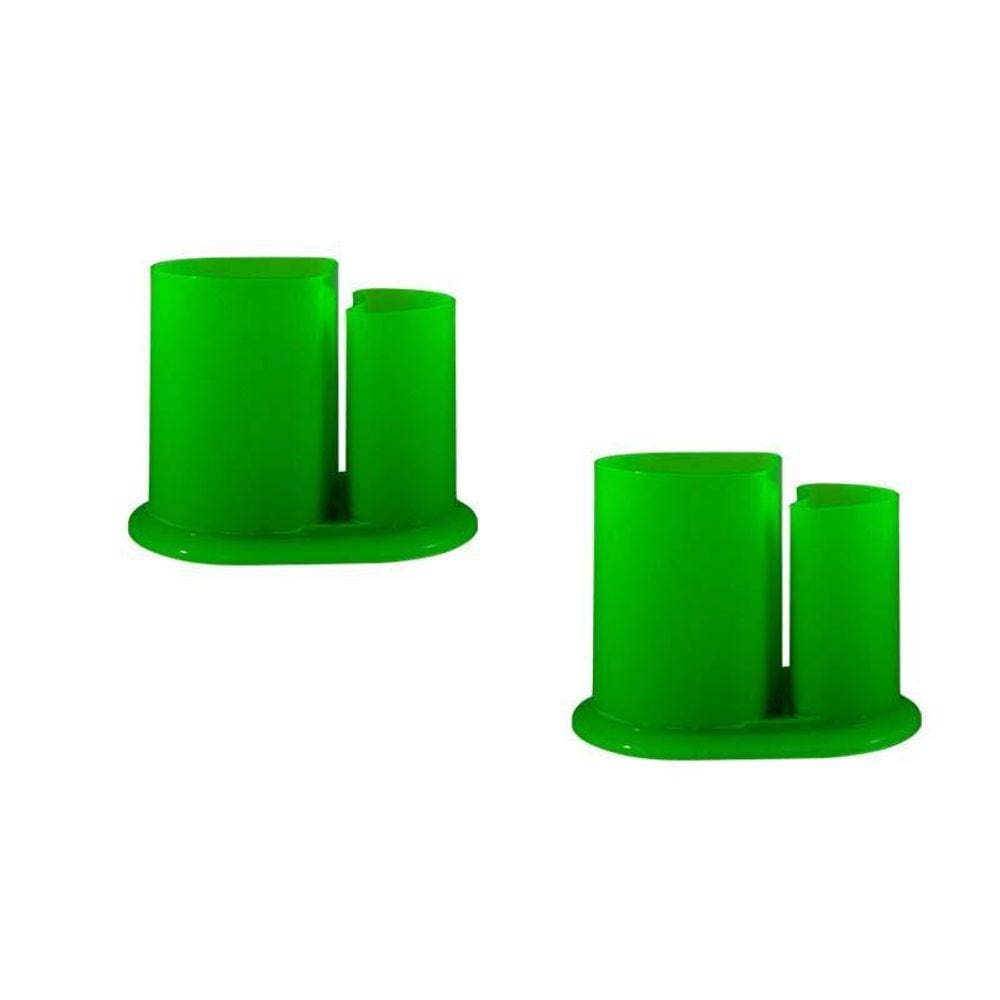 Kit 2 Porta Lápis Duo Verde Neon Plástico
