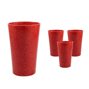 Kit 4 Copos Cancun Fibra Madeira Greencolors Vermelho 320Ml