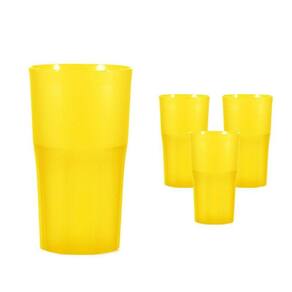Kit 4 Copos Roma Amarelo 360Ml Plástico Premium