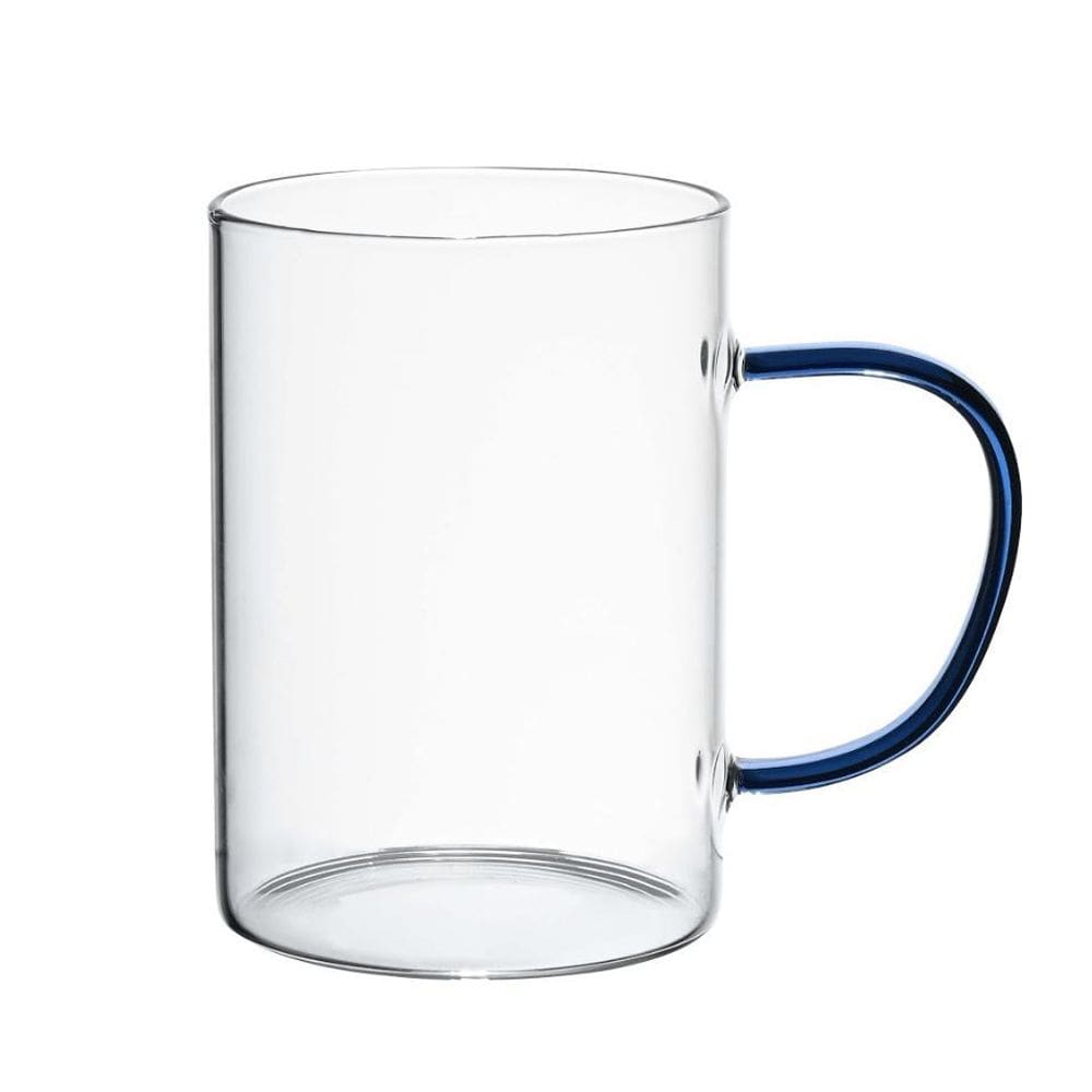 Caneca Vidro Boro Com Alça Azul 200 Ml Mimo Style Tc22128