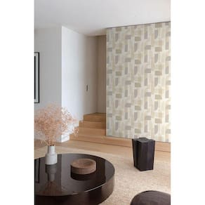 Papel de parede geométrico bege Maison 10m x 0.53m