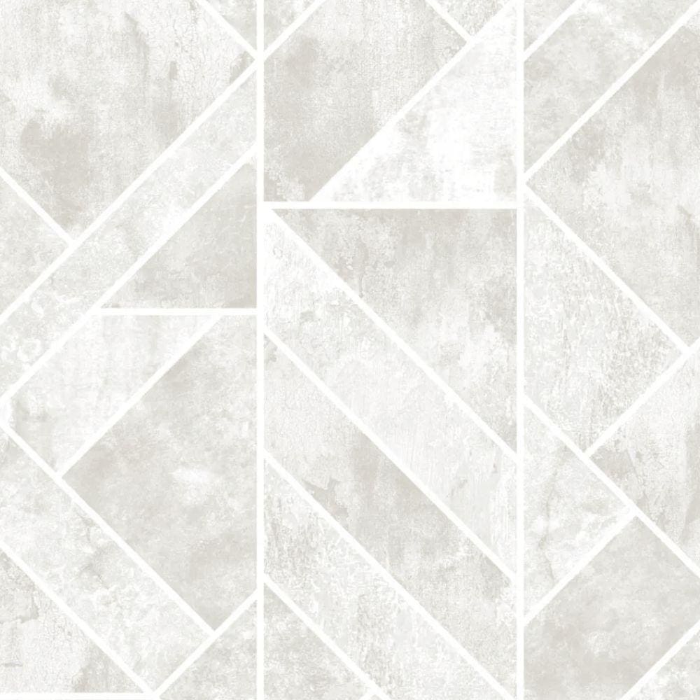 Papel de Parede Geométrico Bege e Branco - 10m x 0.53m