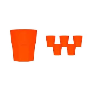 Kit 6 Copos Mini Roma Alaranjado 300Ml Plástico Premium