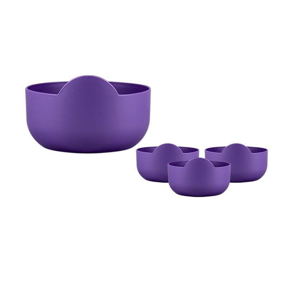 Kit 4 Super Bowl Lilás 475Ml Plástico Premium