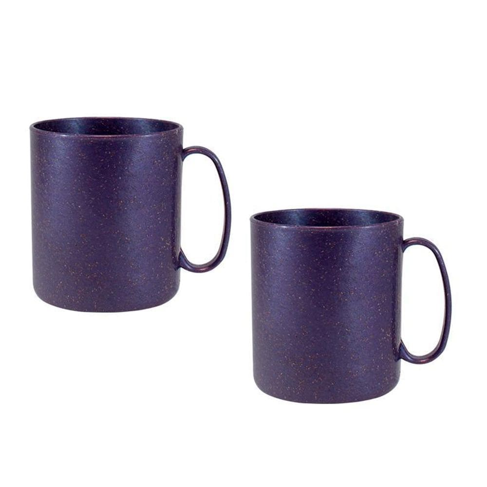 Kit 2 Canecas Redonda Fibra Madeira Lilás 400Ml