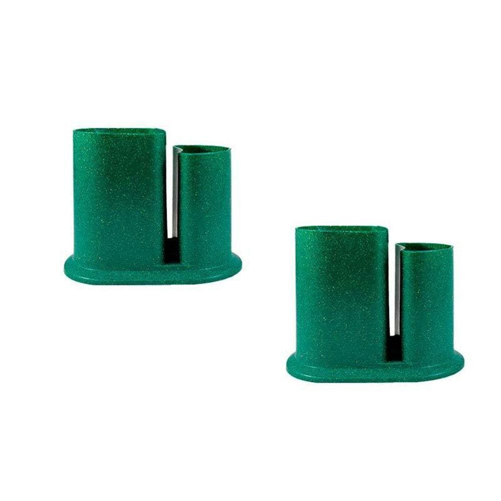 Kit 2 Porta Lápis Duo Fibra Madeira Verde