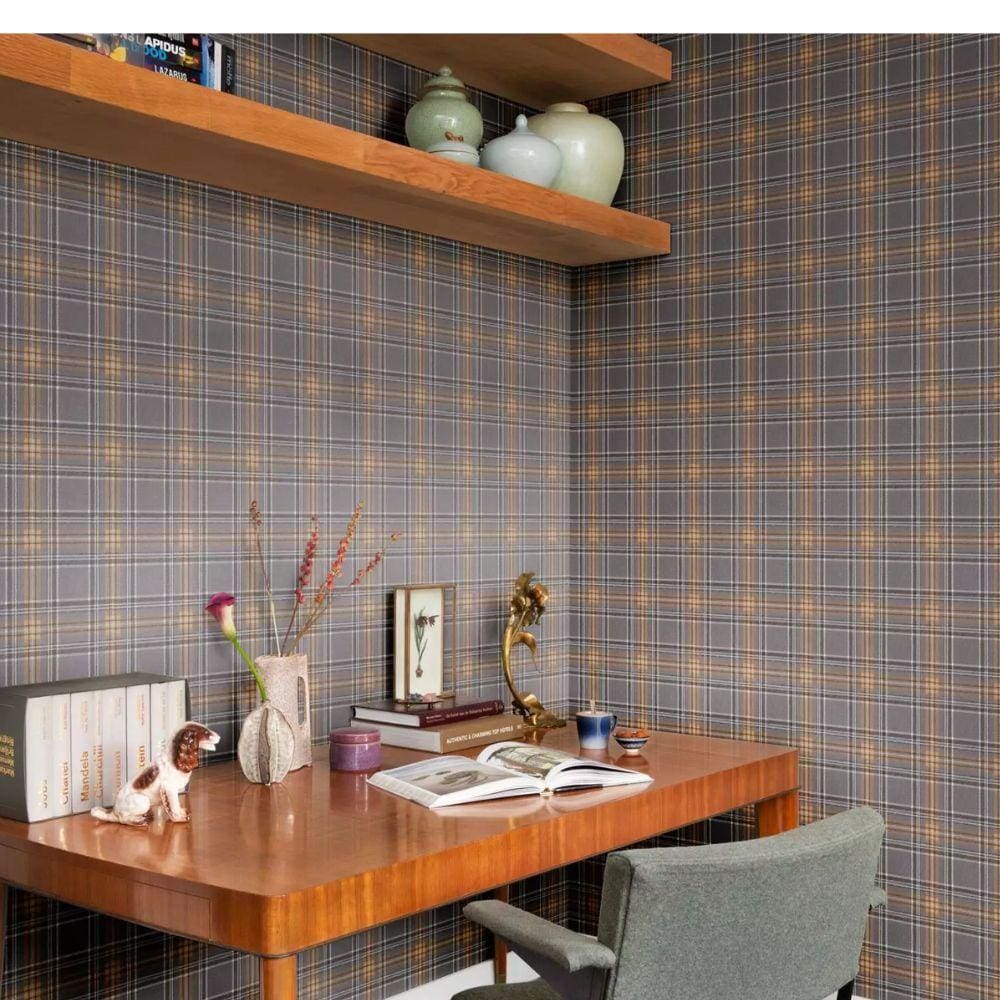 Papel de Parede African Queen III Cinza e Marrom