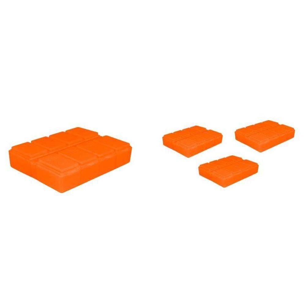 Kit 4 Porta Comprimido Alaranjado Plástico