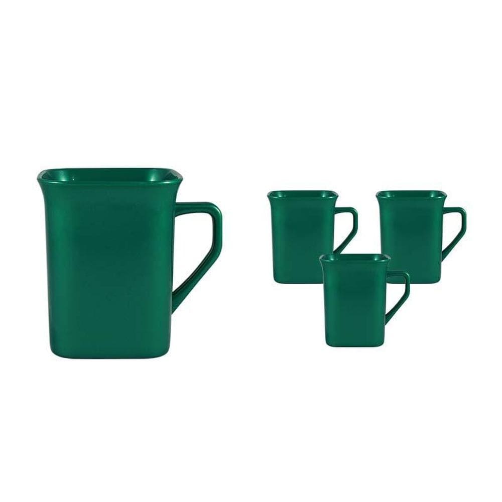 Kit 4 Canecas Quadrada Verde 250Ml Plástico Premium