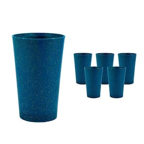 Kit 6 Copos Cancun Fibra Madeira Greencolors Azul 320Ml
