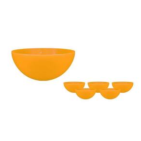 Kit 6 Mini Bowl Amarelo 240Ml Plástico Premium
