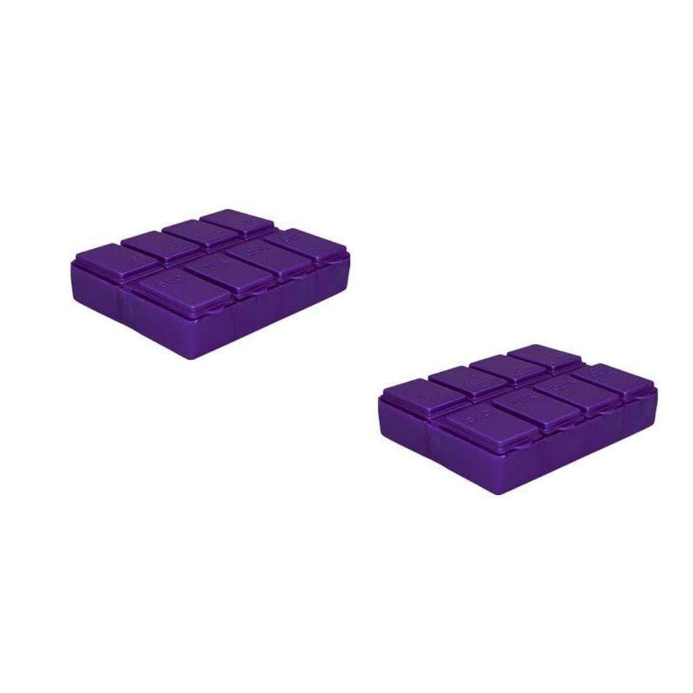 Kit 2 Porta Comprimido Lilás Plástico