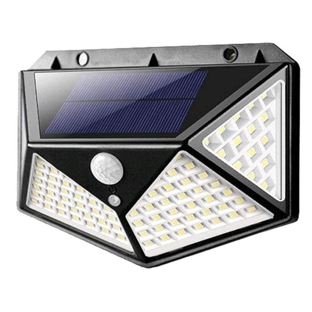 Luminária Solar 100 Leds Sensor Movimento Prova D`Agua