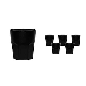 Kit 6 Copos Mini Roma Preto 300Ml Plástico Premium