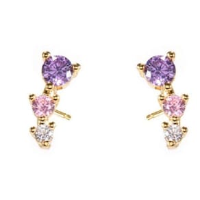 Brinco Ear Cuff Pedra Zirconia Infantil Pequeno - Dourado